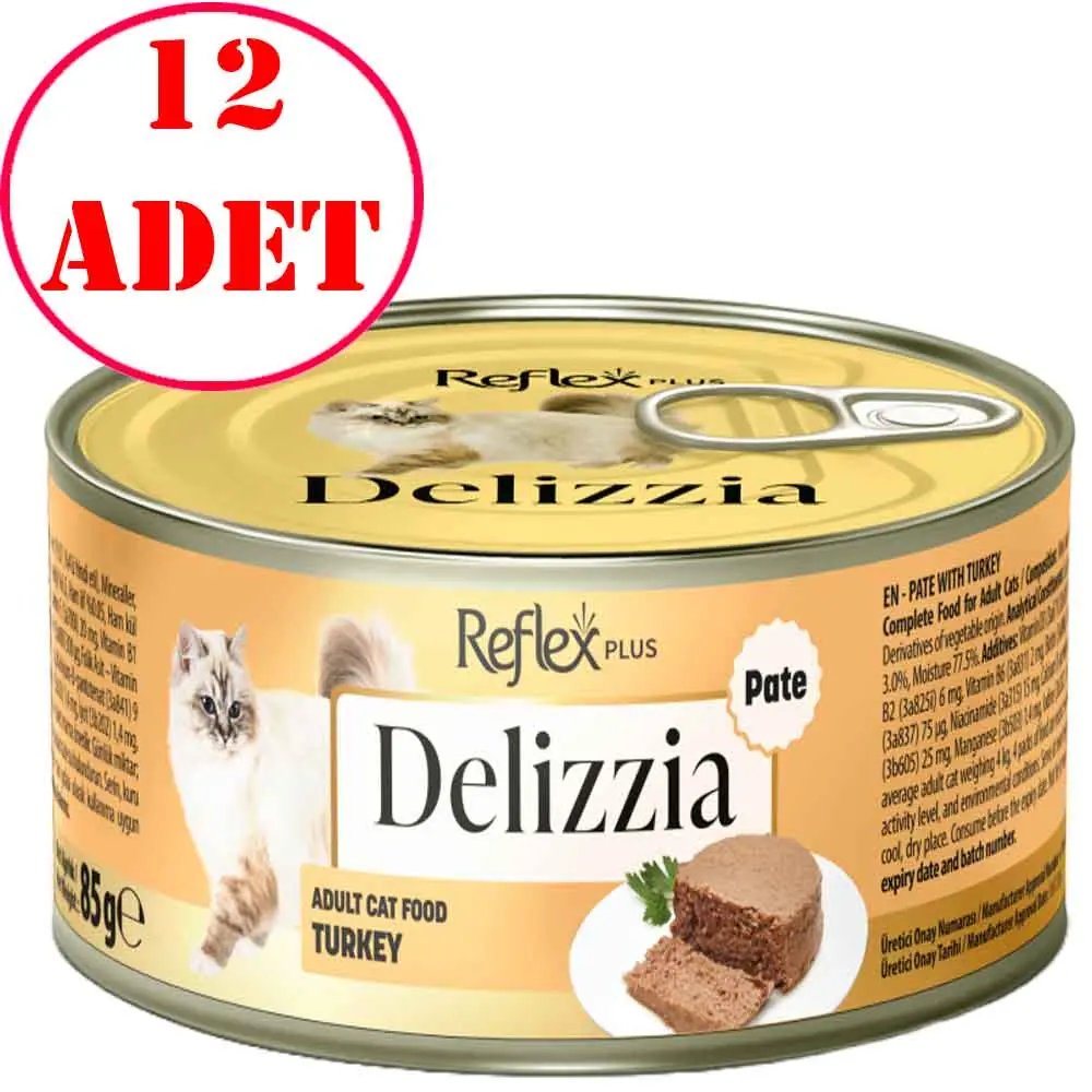 Reflex Plus Delizzia Kedi Konservesi Hindi Etli Ezme 85 Gr 12 AD