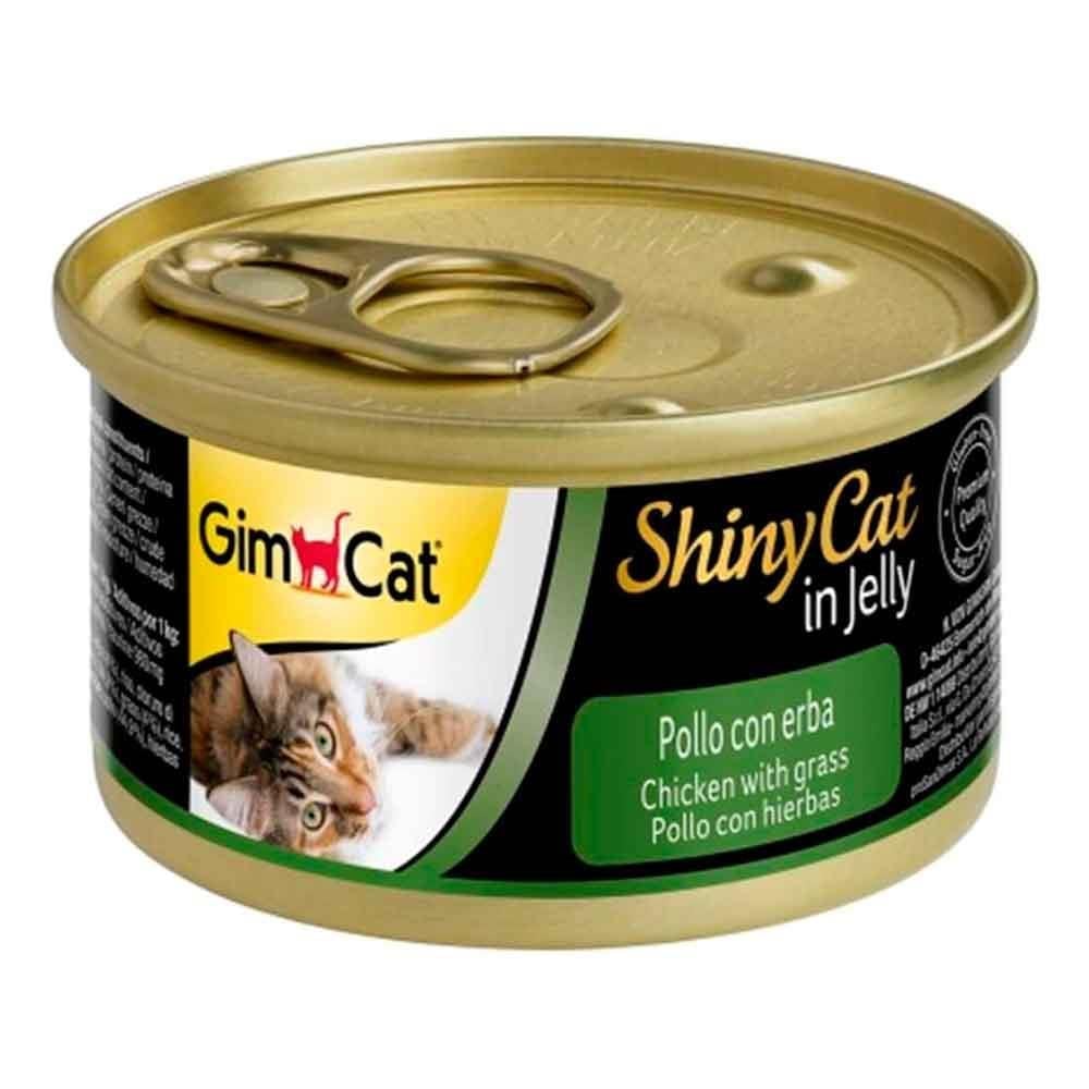 Gimpet Shiny Cat Tavuklu Çimenli Öğünlük Kedi Konservesi 70 Gr
