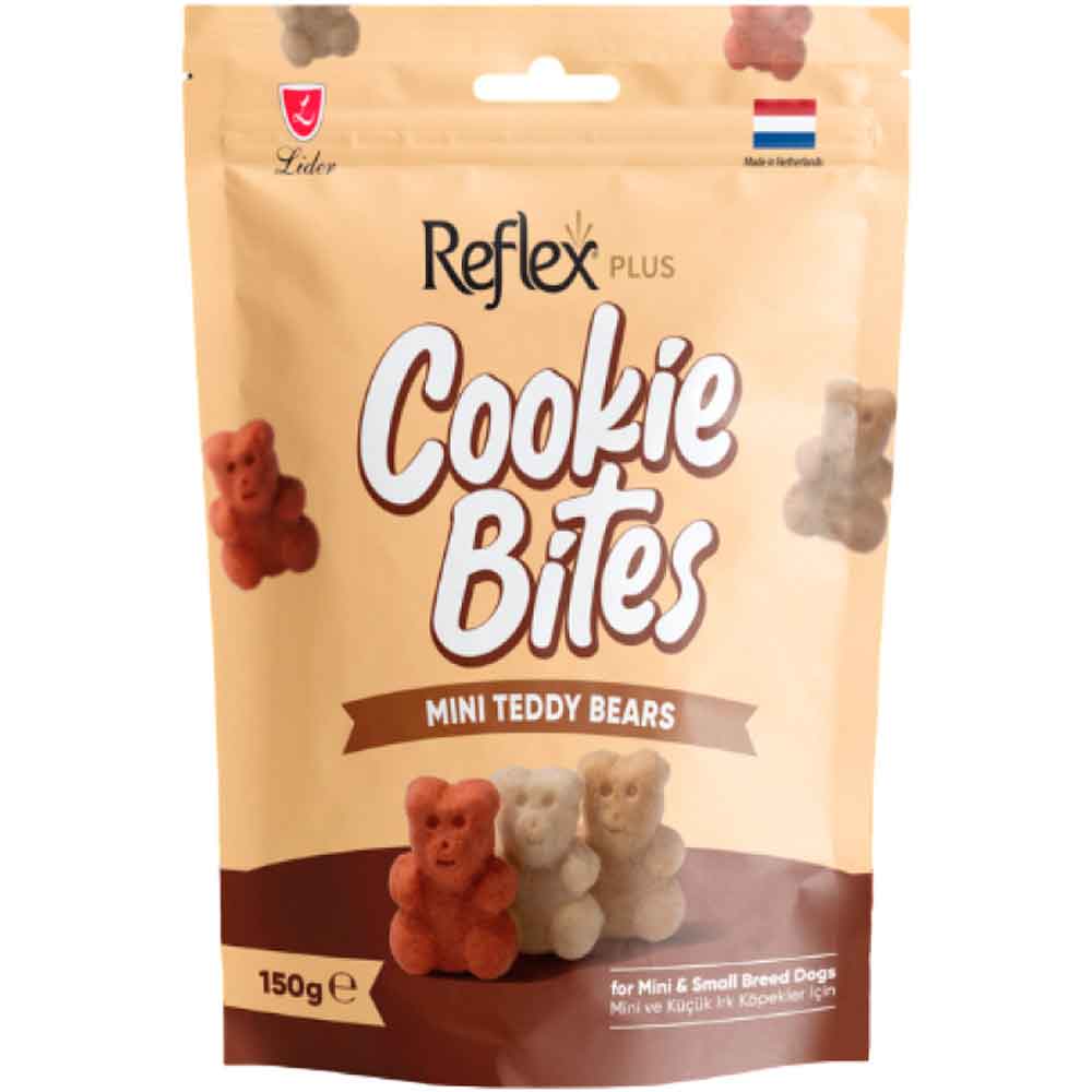Reflex Plus Cookie Bites Mini Teddy Bears Küçük Irk Köpek Ödül Maması 150 Gr