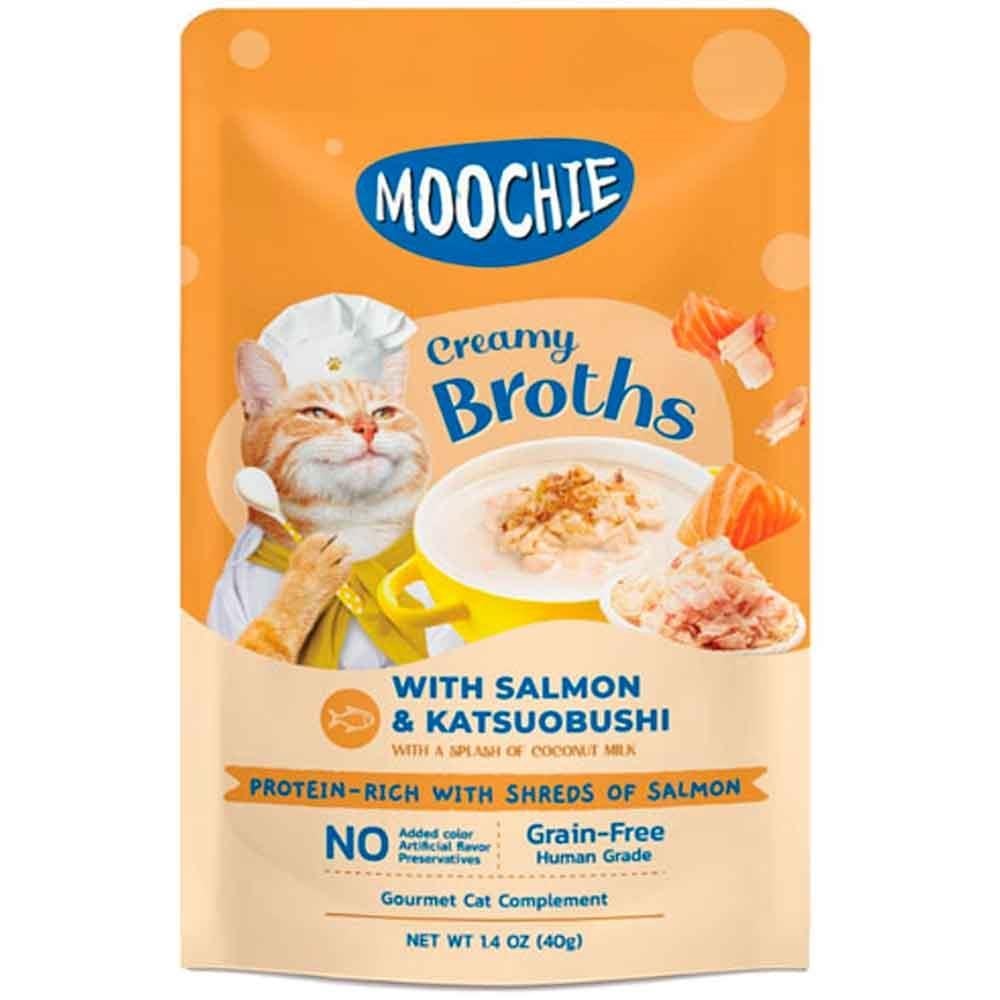 Moochie Kedi Çorbası Parça Salmon Katsuobushi Tahılsız 40 Gr