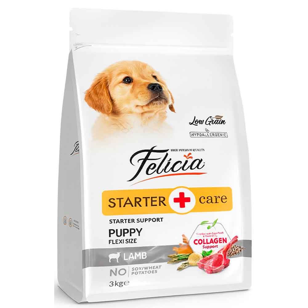 Felicia Yavru Köpek Maması Kuzulu Kolajenli S/M Az Tahıllı 3 Kg