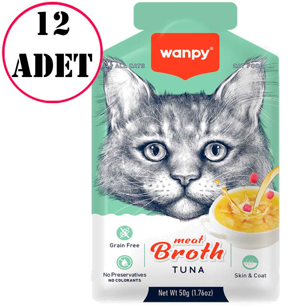 Wanpy Ton Balıklı Tahılsız Kedi Çorbası 50 Gr 12 Ad