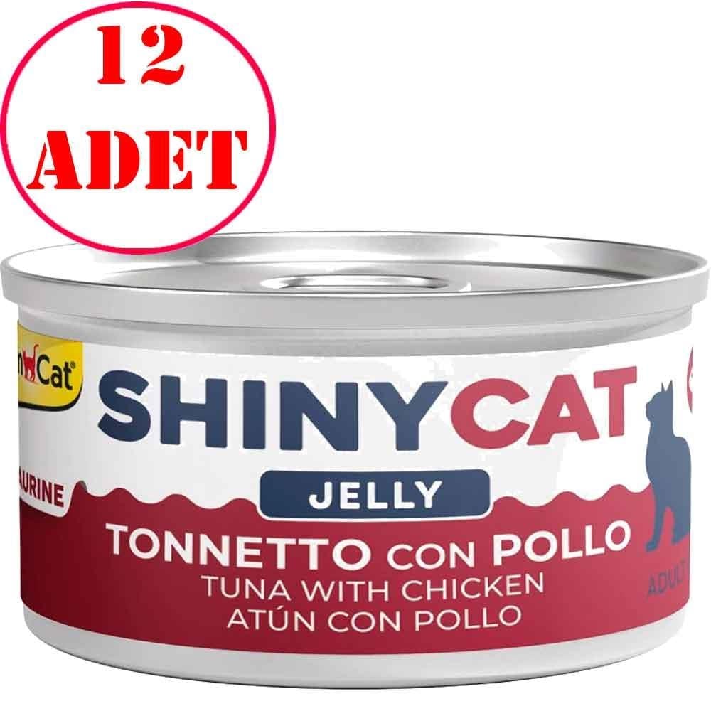 Gimcat Shiny Cat Jel İçinde Ton Balıklı ve Tavuklu Konserve 70 gr 12 AD