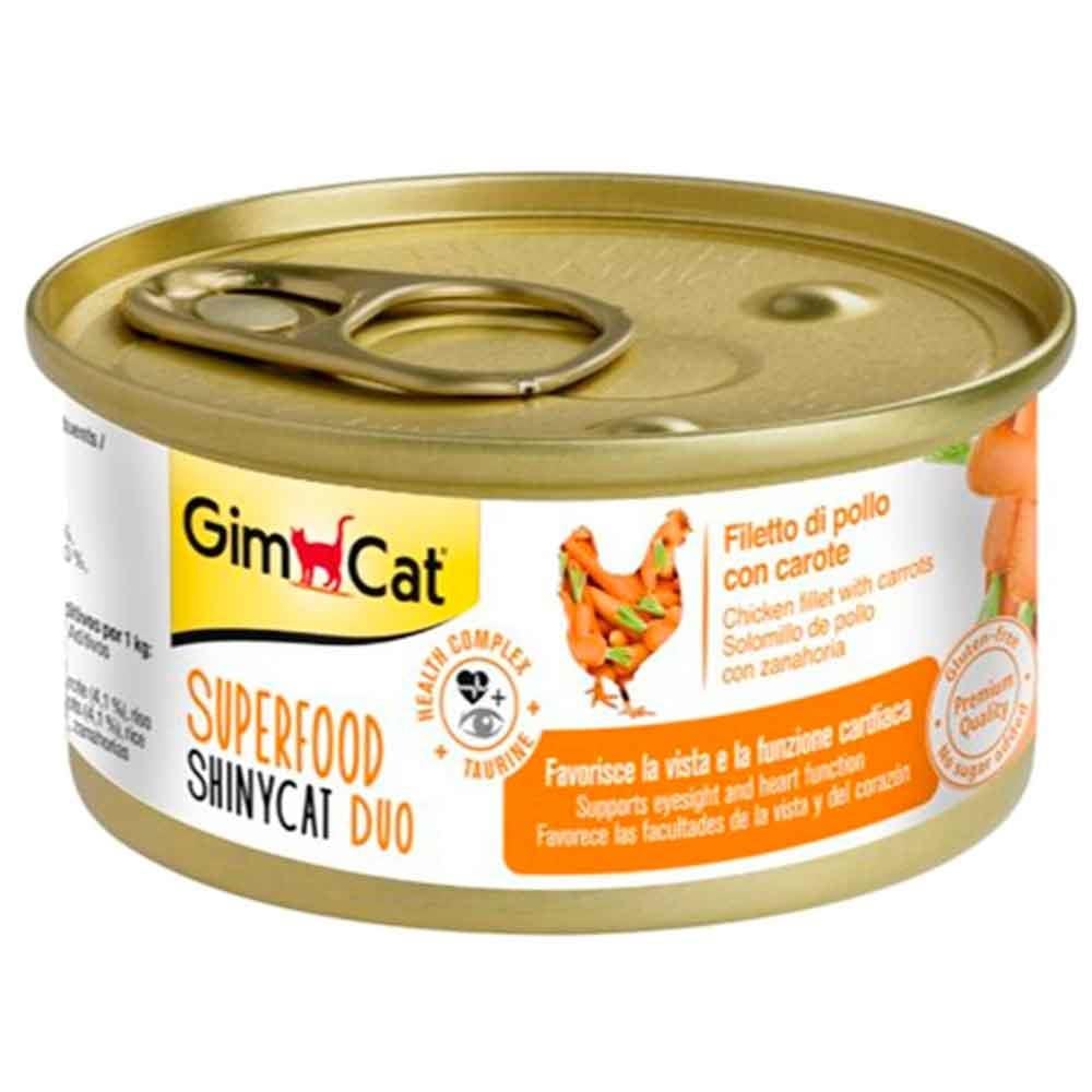 Gimcat Shinycat Tavuklu Havuçlu Fileto Kedi Konservesi 70 gr