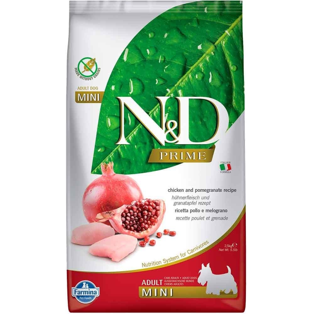 N&D Tavuk Etli Narlı Tahılsız Küçük Irk Yetişkin Köpek Maması 2,5 kg