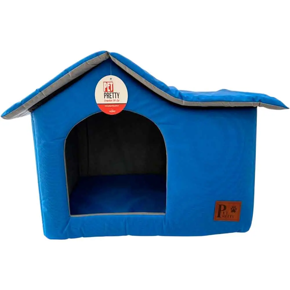 Pet Pretty Kedi Köpek Yatağı Villa Kulübe Mavi
