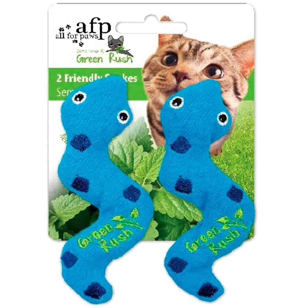 AFP Kedi Oyuncağı Green Peluş Şapşal Yılan Oyuncak 2'li
