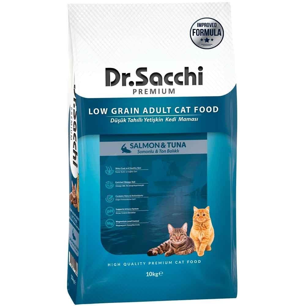 Dr Sacchi Kedi Maması Düşük Tahıllı Somonlu ve Ton Balıklı 10 Kg