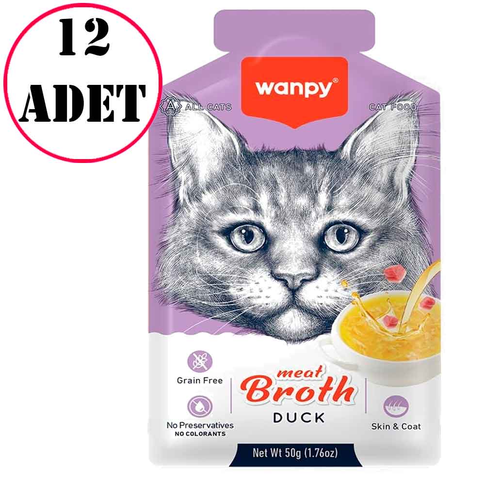 Wanpy Ördek Etli Tahılsız Kedi Çorbası 50 Gr 12 Ad