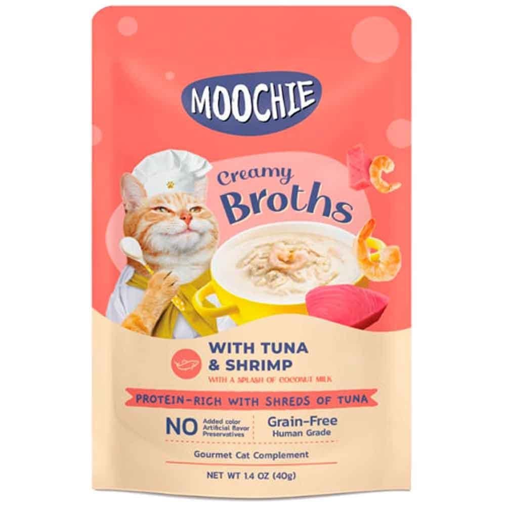 Moochie Kedi Çorbası Parça Ton Balığı Karides Tahılsız 40 Gr