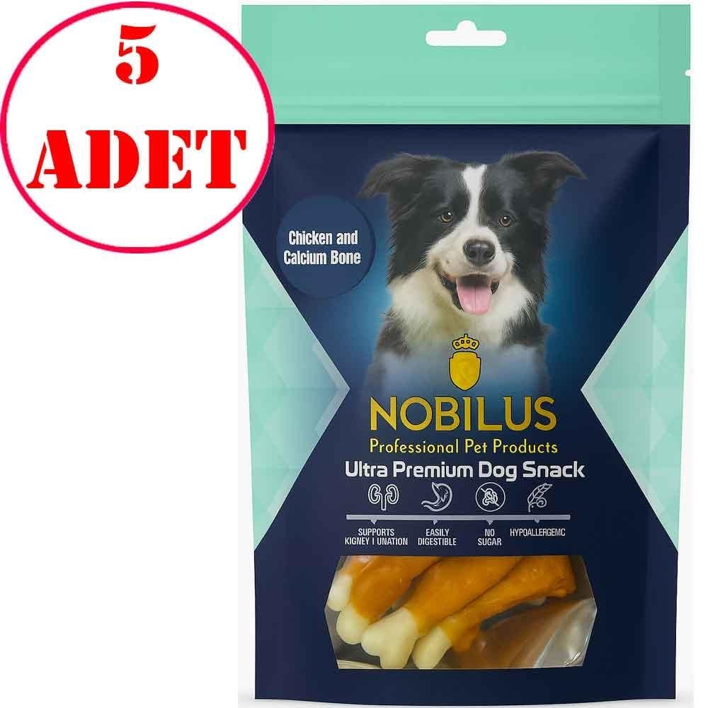 Nobilus Köpek Ödül Maması Tavuk ve Kalsiyum Kemikli Sargı 80 Gr 5 AD