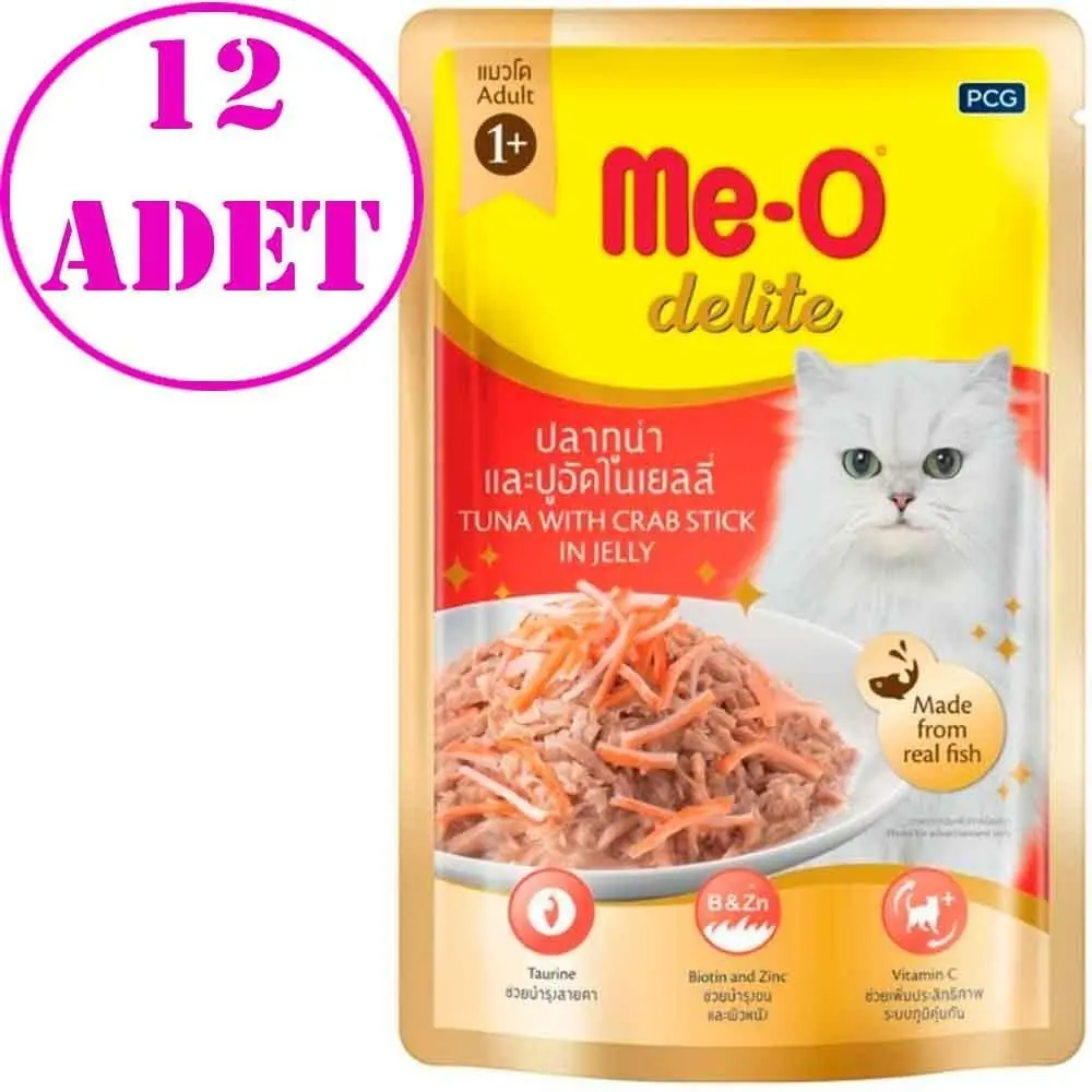 Me-O Delite Pouch Ton Balığı ve Yengeç Kedi Konservesi 70 Gr 12 AD