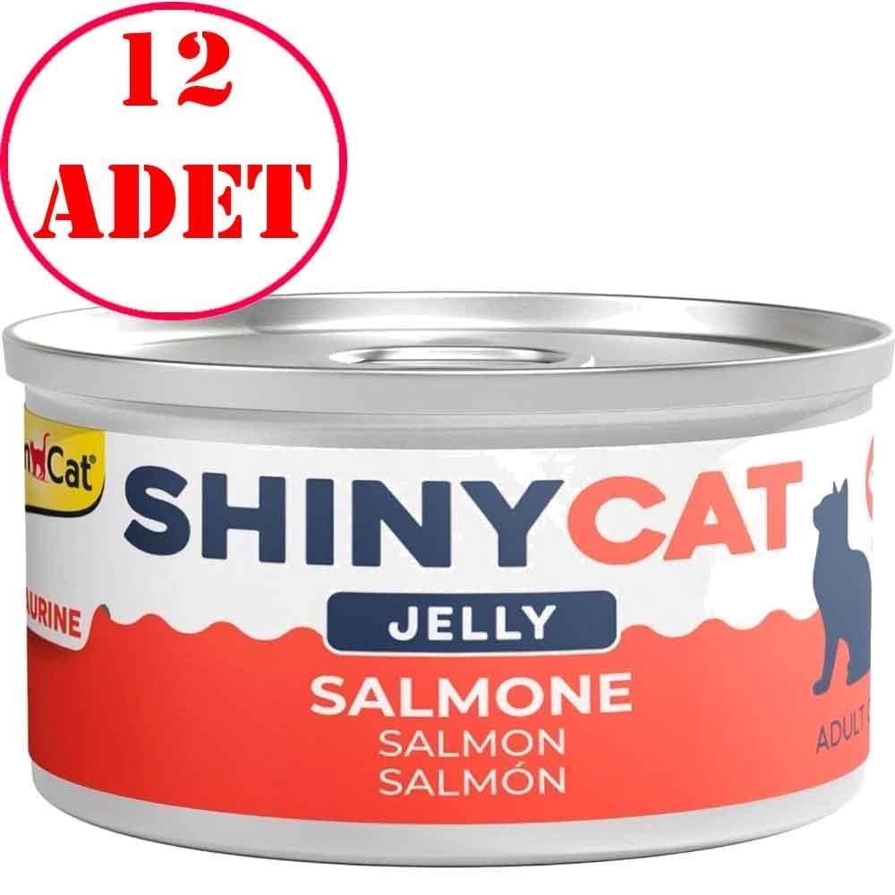 Gimcat Shinycat Kedi Konservesi Jöleli Somon Balıklı 70 Gr 12 AD