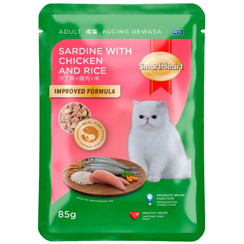Smart Heart Kedi Konservesi Tavuk Pirinç ve Sardalyalı 85 Gr
