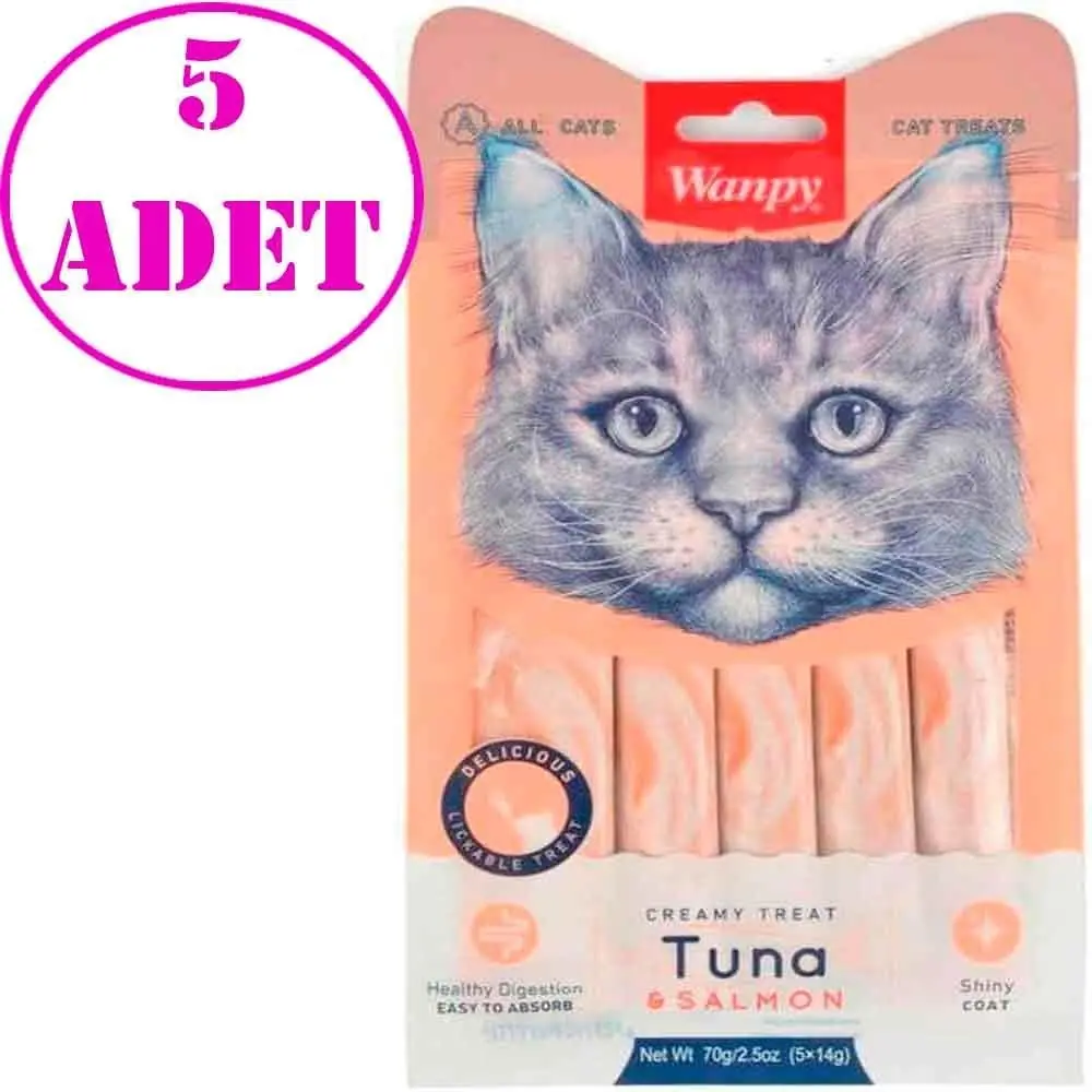 Wanpy Ton ve Somonlu Likit Kedi Ödülü 4x15 Gr 5 AD