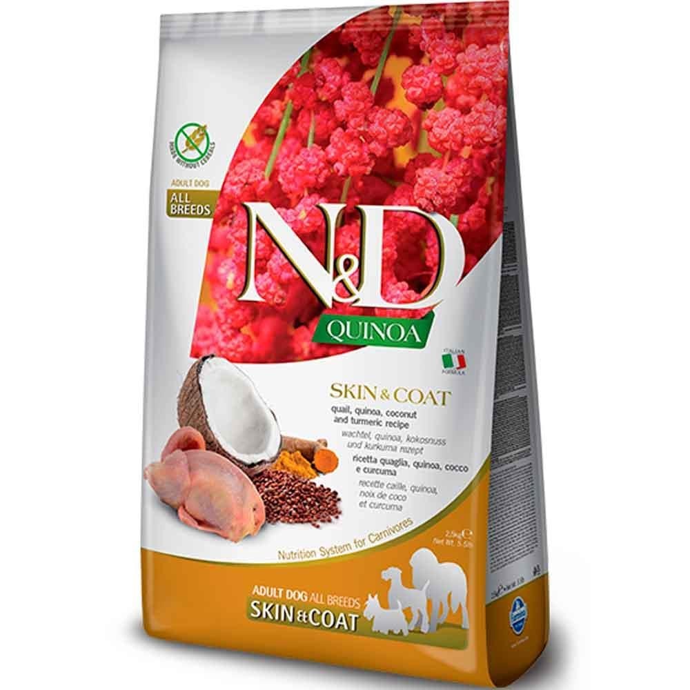 ND Quinoa Skin Coat Bıldırcın Yetişkin Köpek Maması 800 GR