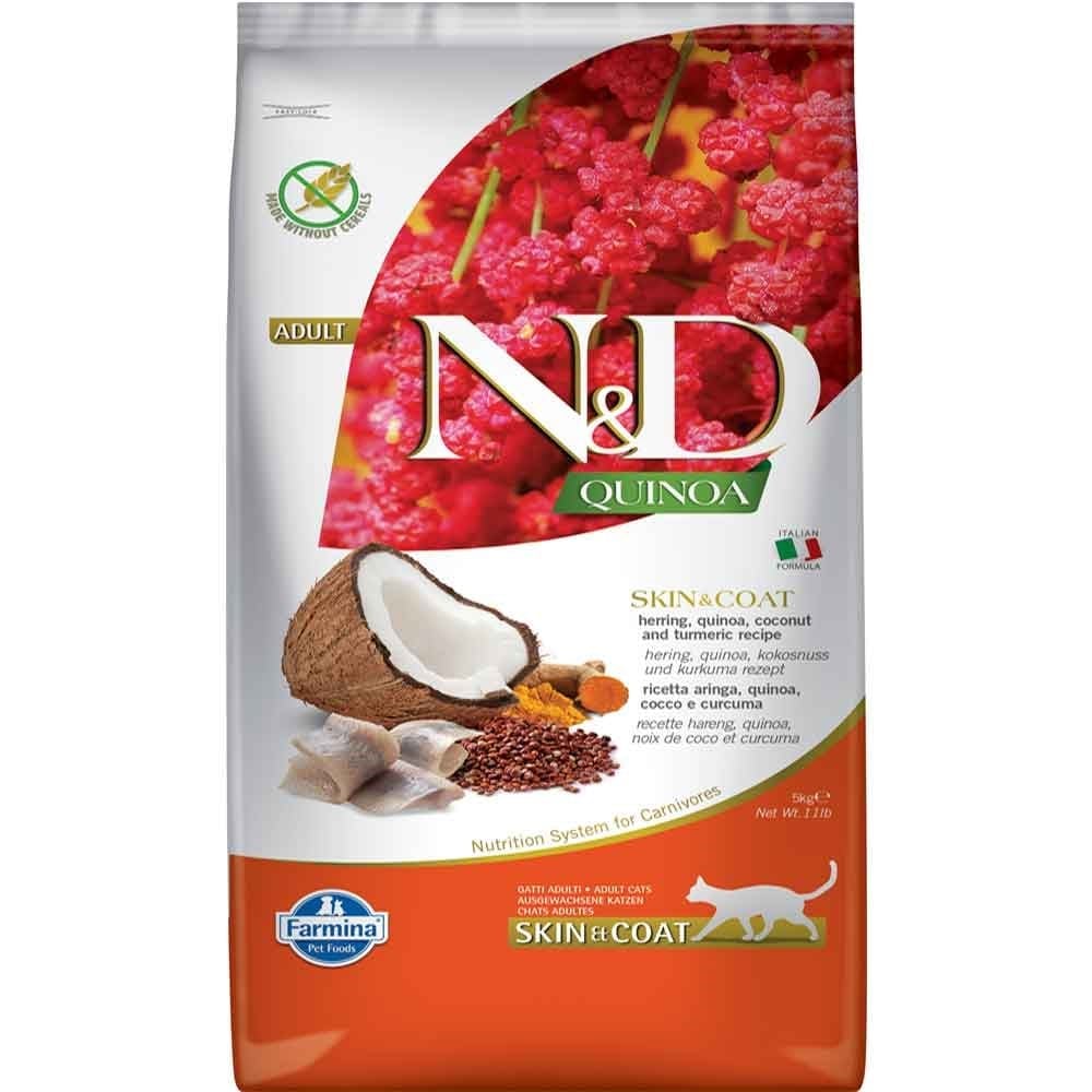 ND Quinoa Skin&Coat Ringa Balıklı Kedi Maması 5 kg