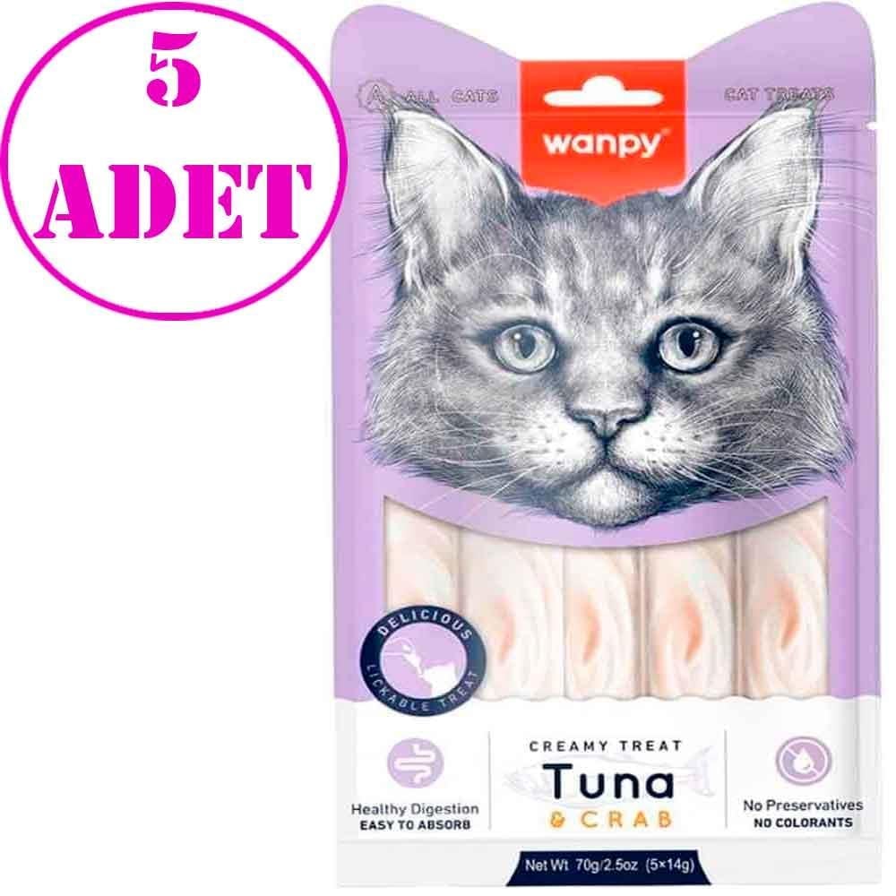 Wanpy Ton Balıklı ve Yengeçli Sıvı Kedi Ödülü 5 x 14 Gr 5 AD