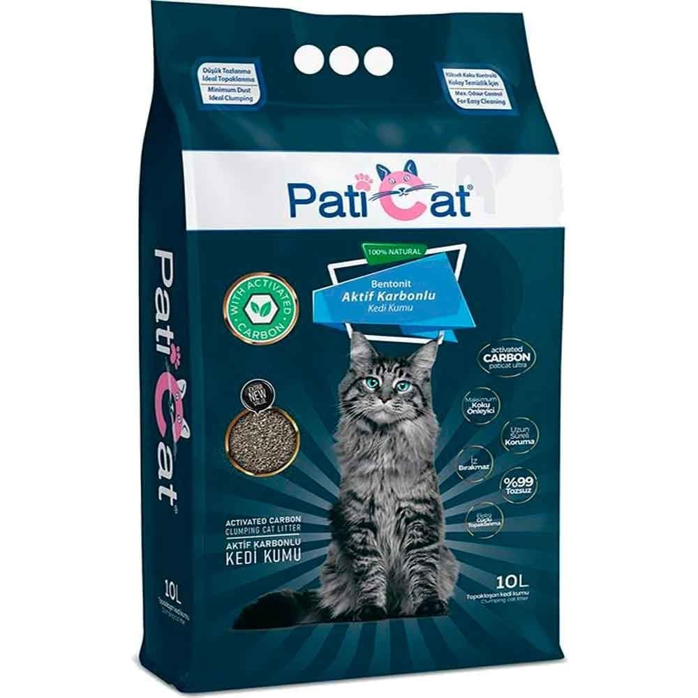 PatiCat Kedi Kumu Aktif Karbonlu İnce Taneli 10 Lt