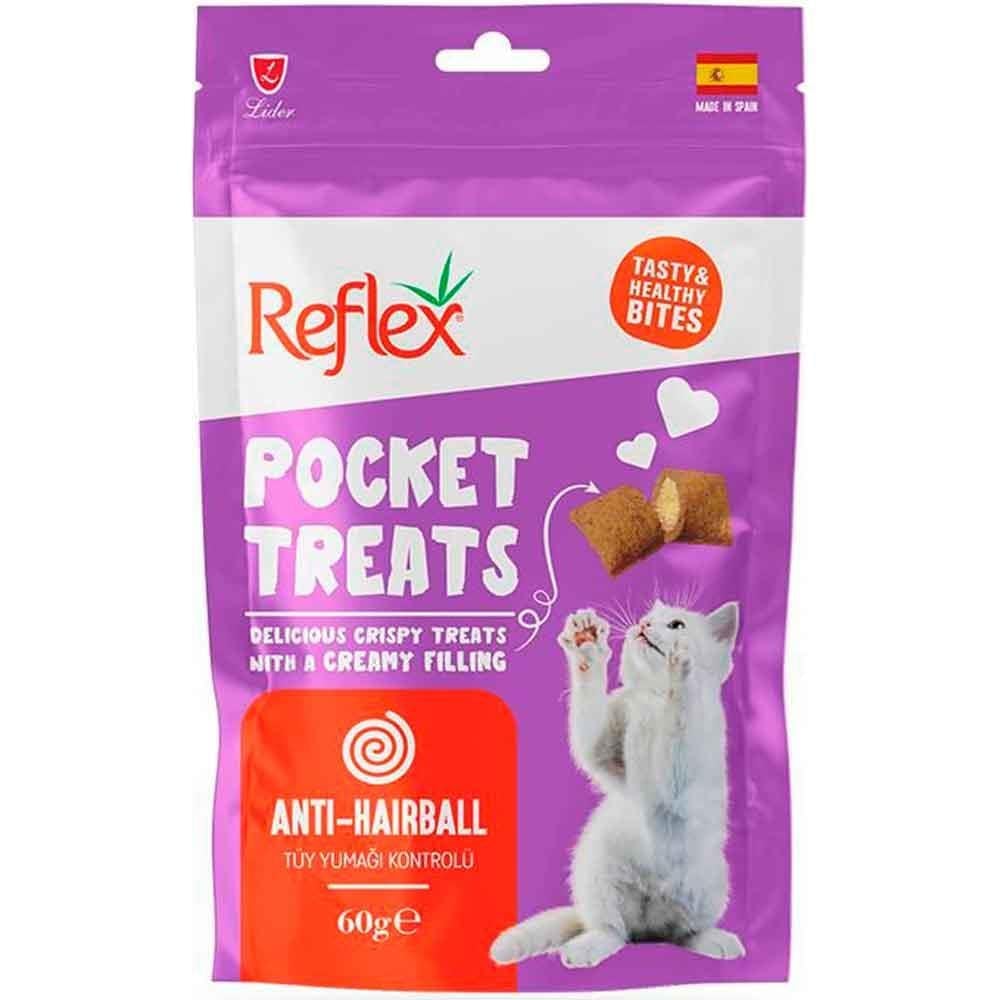 Reflex Pocket Treats Kedi Ödül Maması Anti-Hairball Tüy Yumağı Kontrolü 60 Gr