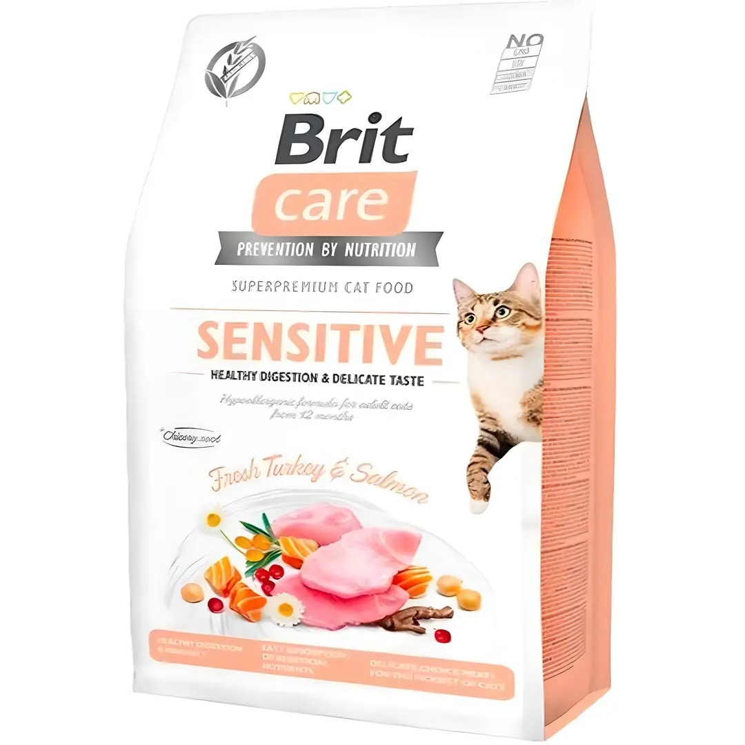 Brit Care Sensitive Hypo-Allergenic Somonlu Ve Hindili Tahılsız Yetişkin Kedi Maması 7 Kg