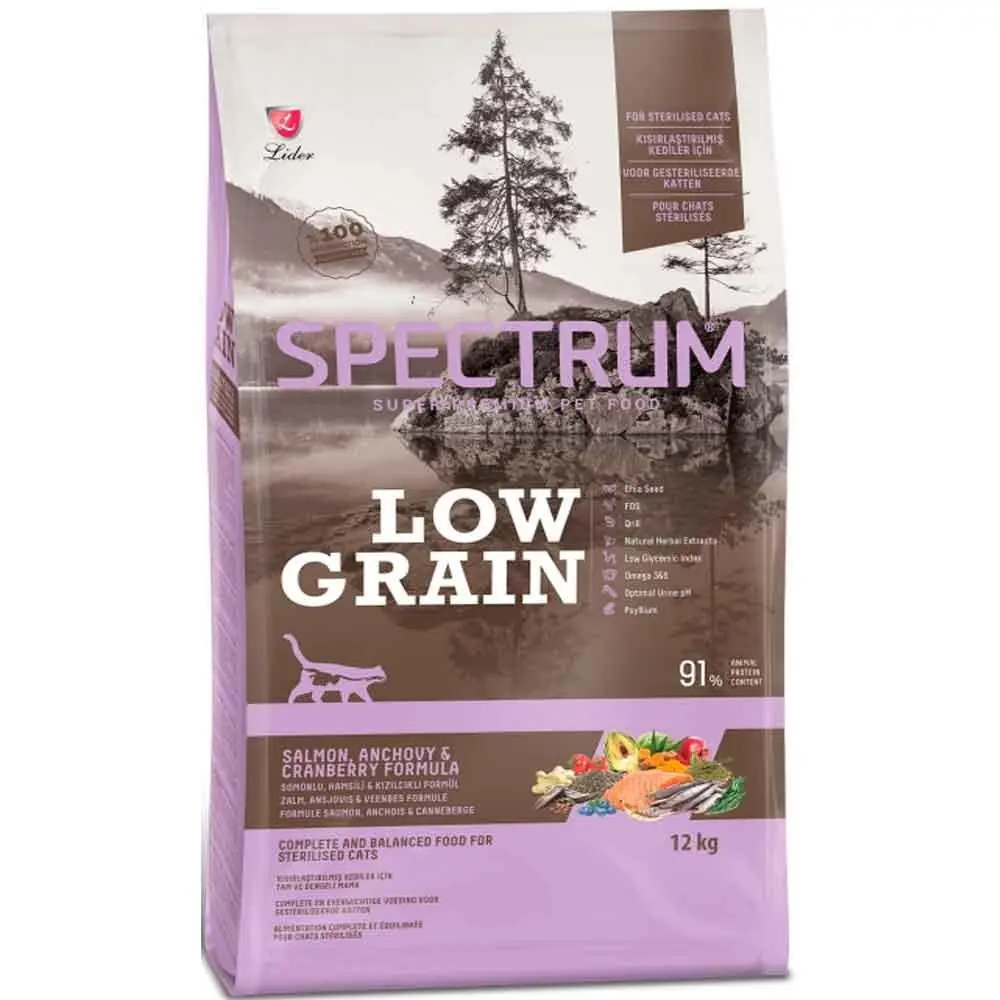 Spectrum Kısırlaştırılmış Kedi Maması Somonlu ve Yaban Mersinli 12 Kg
