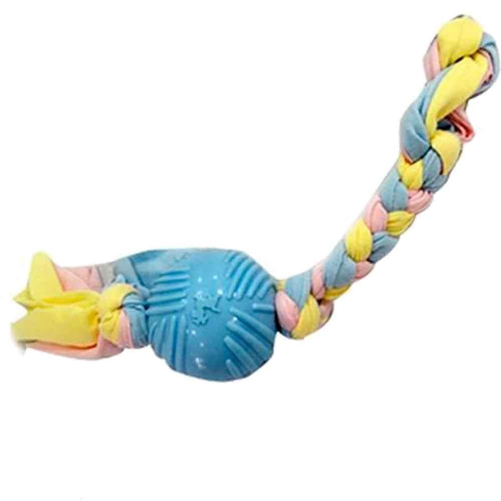 EuroDog Puppy Toys Diş İpli Kauçuk Top Yavru Köpek Oyuncağı Mavi 36 Cm