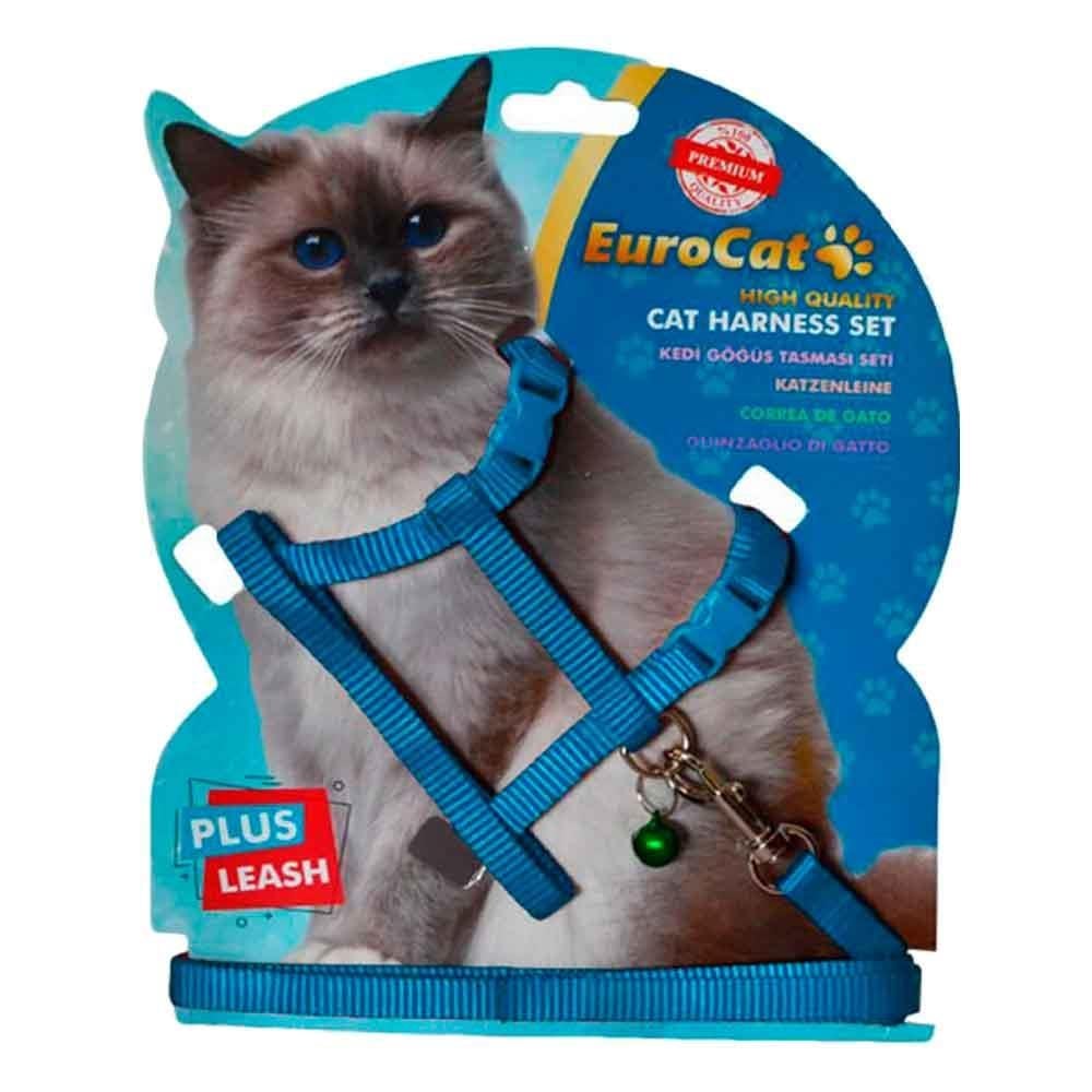 Eurocat Kedi Göğüs Tasma Seti Mavi