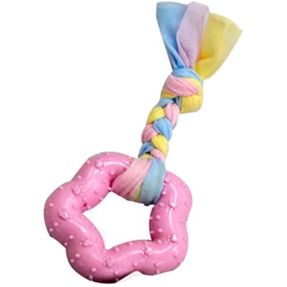 EuroDog Puppy Kalın Beşgen Şekilli Diş Kaşıma Köpek Oyuncağı Pembe 16 Cm