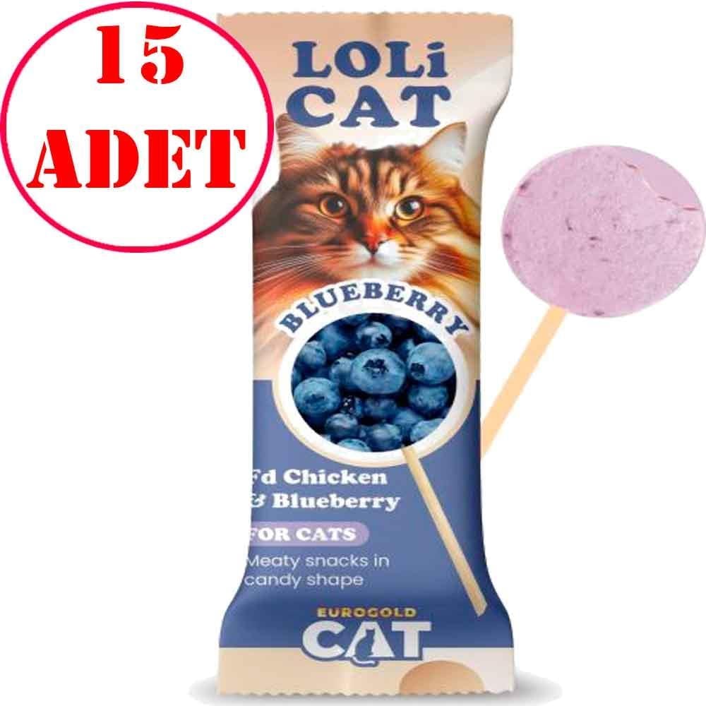 EuroGold LoliCat FD Kedi Ödülü Yaban Mersinli 1,5 Gr LoliPop 15 AD