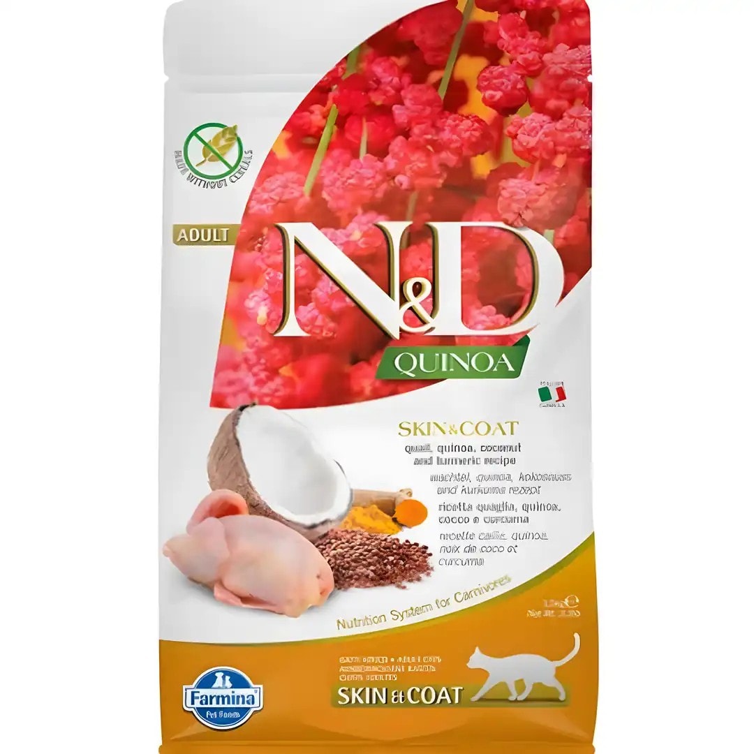 ND Quinoa Skin&Coat Bıldırcın Etli Kedi Maması 1,5 kg