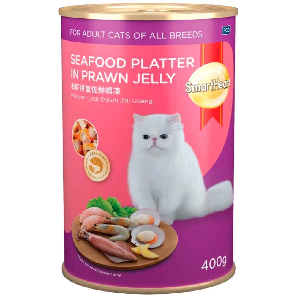 Smart Heart Kedi Konservesi Jöle İçinde Deniz Ürünleri ve Karidesli 400 Gr