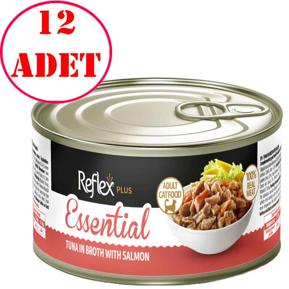 Reflex Plus Essential Ton Balıklı ve Somonlu Yetişkin Kedi Konservesi 70 Gr 12 AD
