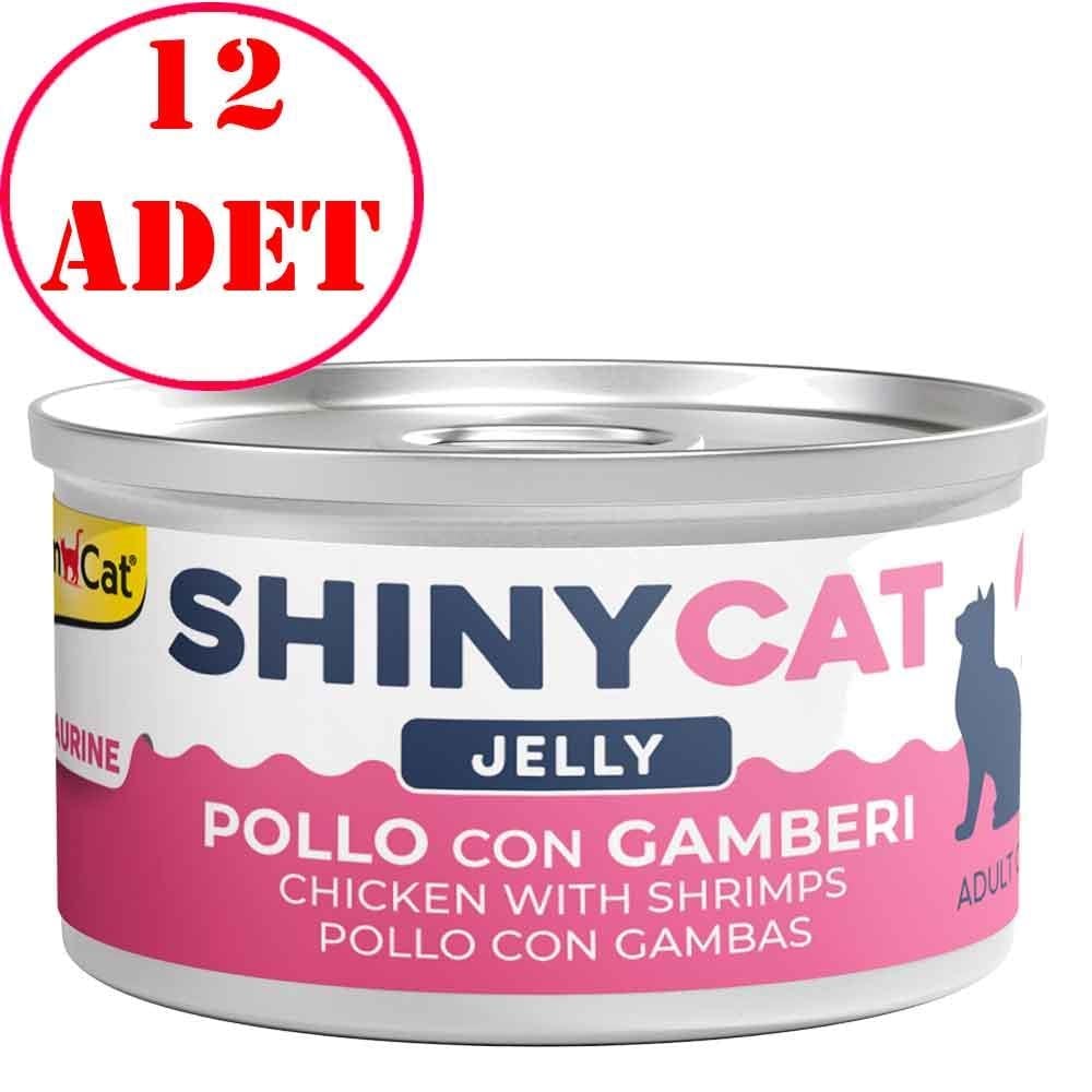 Gimcat Shiny Cat Jel içinde Tavuk ve Karidesli Konserve 70 gr 12 AD