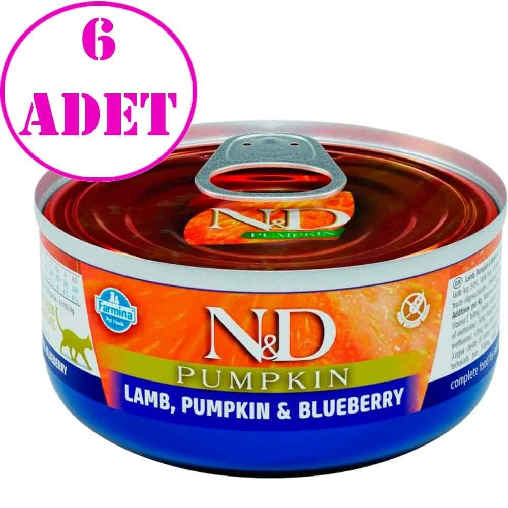 ND Balkabaklı Tahılsız Kuzulu Yaban Mersinli Kedi Konservesi 70 Gr 6 AD