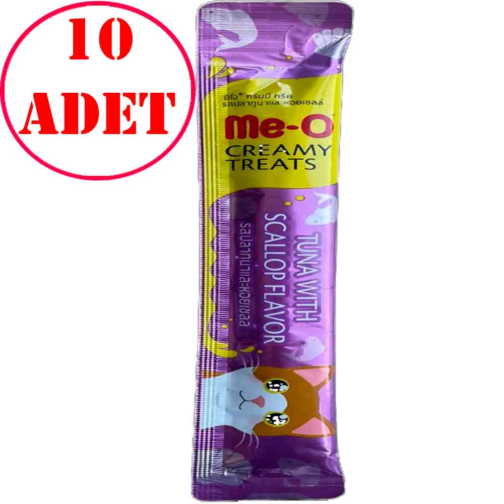 MeO Ton Balıklı ve Deniz Taraklı Kremalı Kedi Ödül Maması Tekli 15 Gr 10 AD