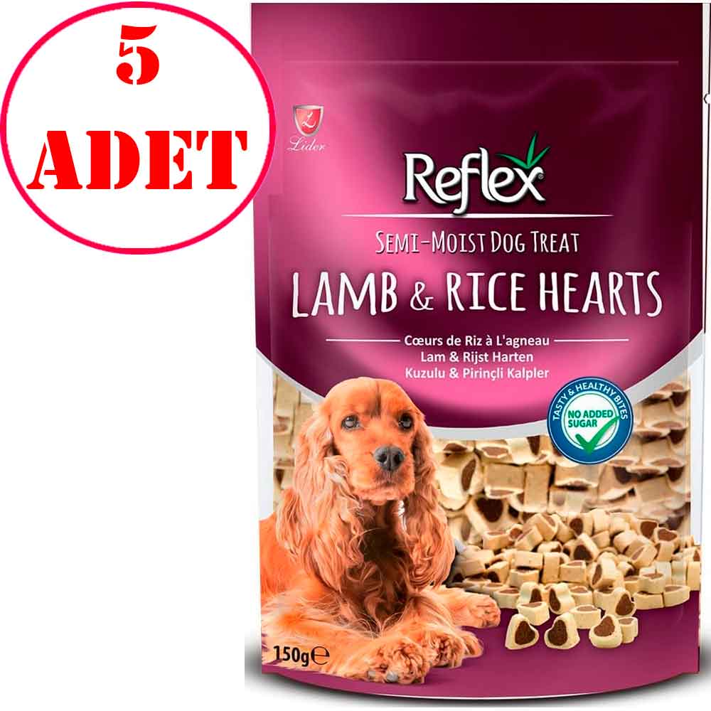 Reflex Kuzulu ve Pirinçli Minik Kalpler Yumuşak Köpek Ödülü 150 Gr 5 AD