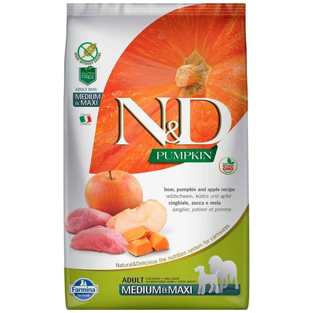 ND Tahılsız Köpek Maması Balkabaklı Yaban Domuzlu Medium Maxi 12 Kg