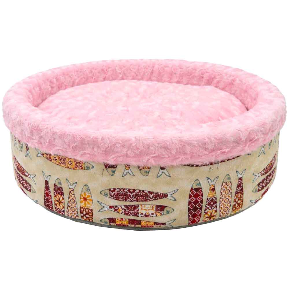 Pet Pretty Kedi Köpek İçin Special Peluş Simit Yatak Pembe 50x50x15 Cm