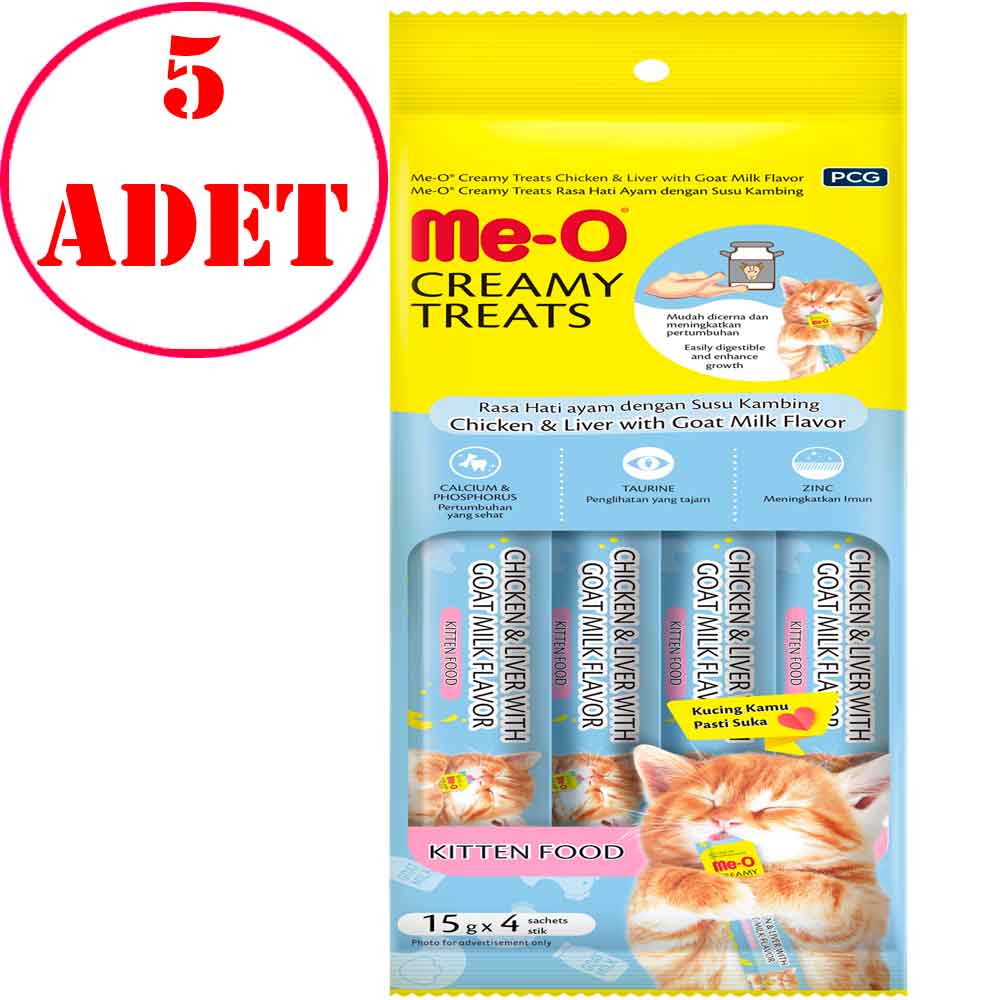 Meo Yavru Kedi Ödülü Tavuklu Ciğerli ve Keçi Sütlü 4x15 gr 5 AD