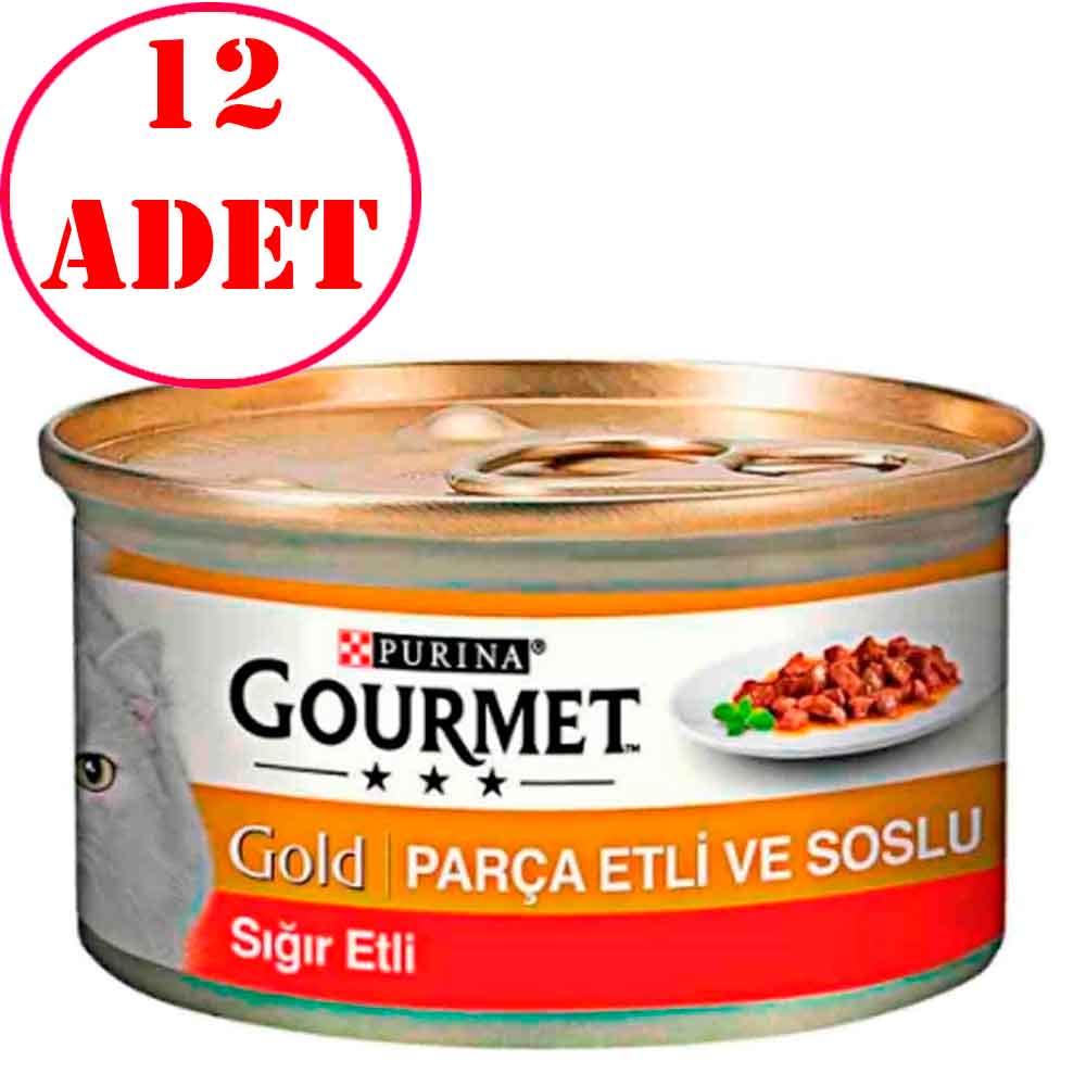 Gourmet Gold Parça Sığır Etli Kedi Konservesi 85 Gr 12 AD