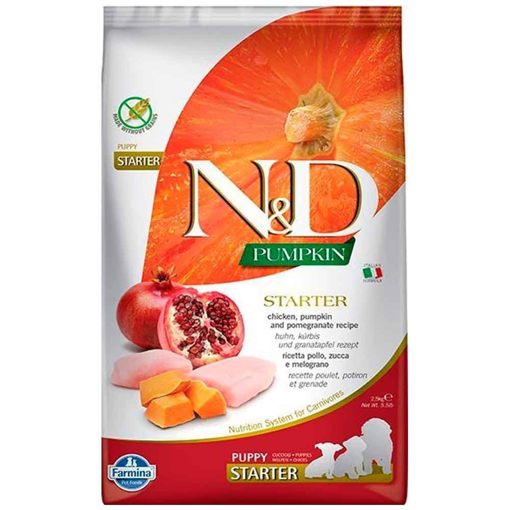 ND Starter Tavuk Etli Bal Kabaklı ve Narlı Tüm Irklar için Tahılsız Yavru Köpek Maması 2,5kg