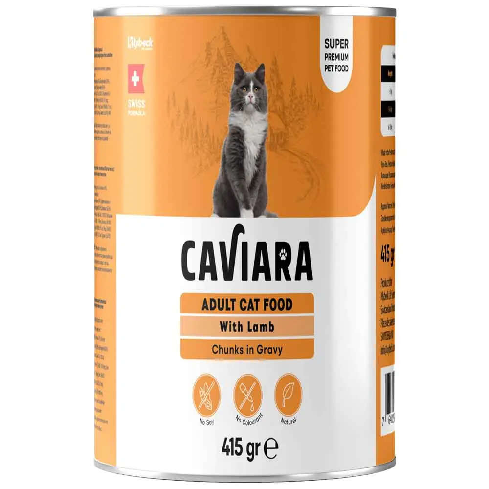 Caviara Kedi Konservesi Sos İçinde Et Parçacıklı Kuzu Etli 415 Gr