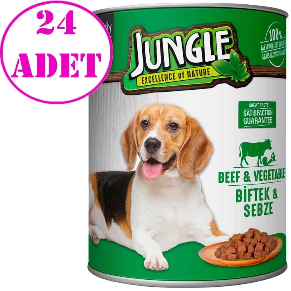 Jungle Köpek Konservesi Biftekli Sebzeli 415 GR 24 AD