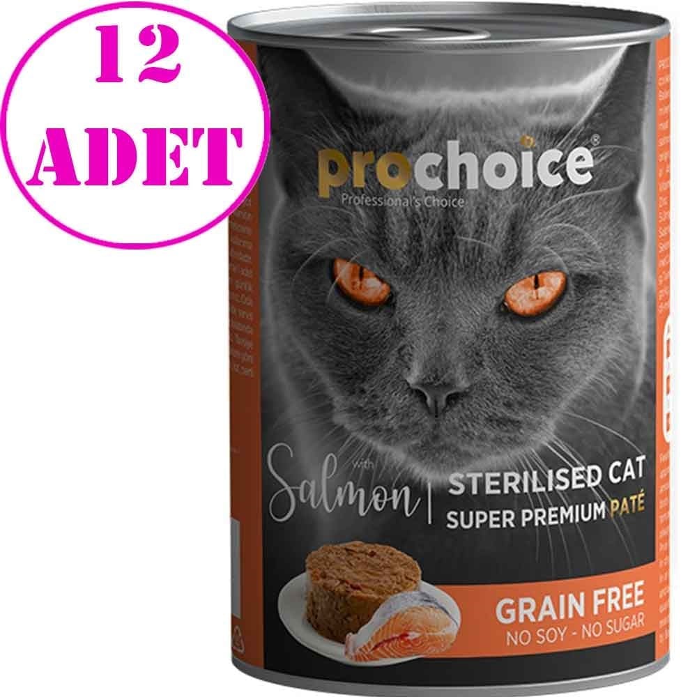 Pro Choice Sterilised Somonlu Kedi Konservesi Pate 400 Gr 12 AD