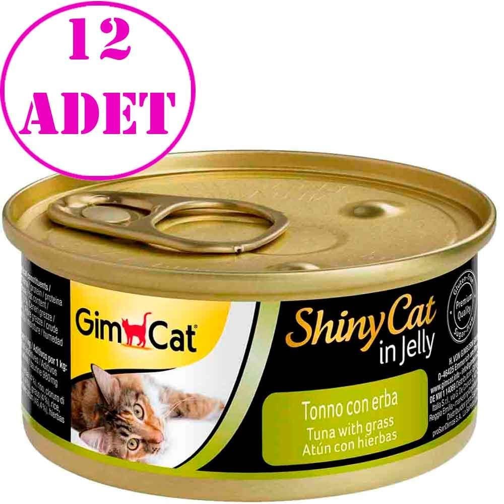 Gimcat Shinycat Ton Balıklı ve Çimenli Kedi Konservesi 70 Gr 12 AD
