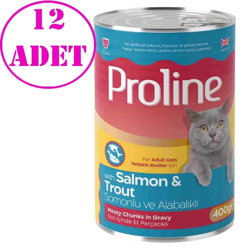 Proline Kedi Konserve Maması Somonlu ve Alabalıklı 400 Gr 12 AD