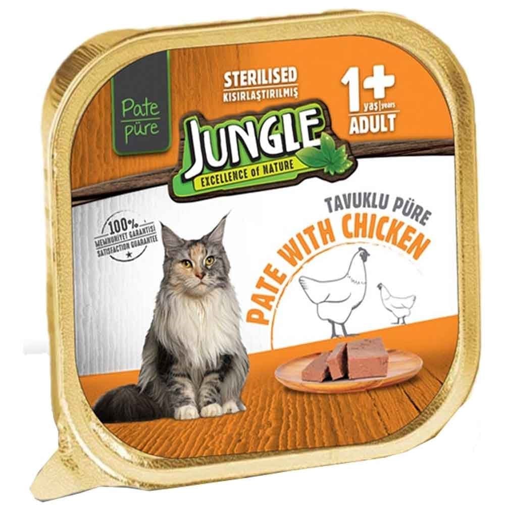 Jungle Kısır Kedi Yaş Maması Tavuklu 100 Gr