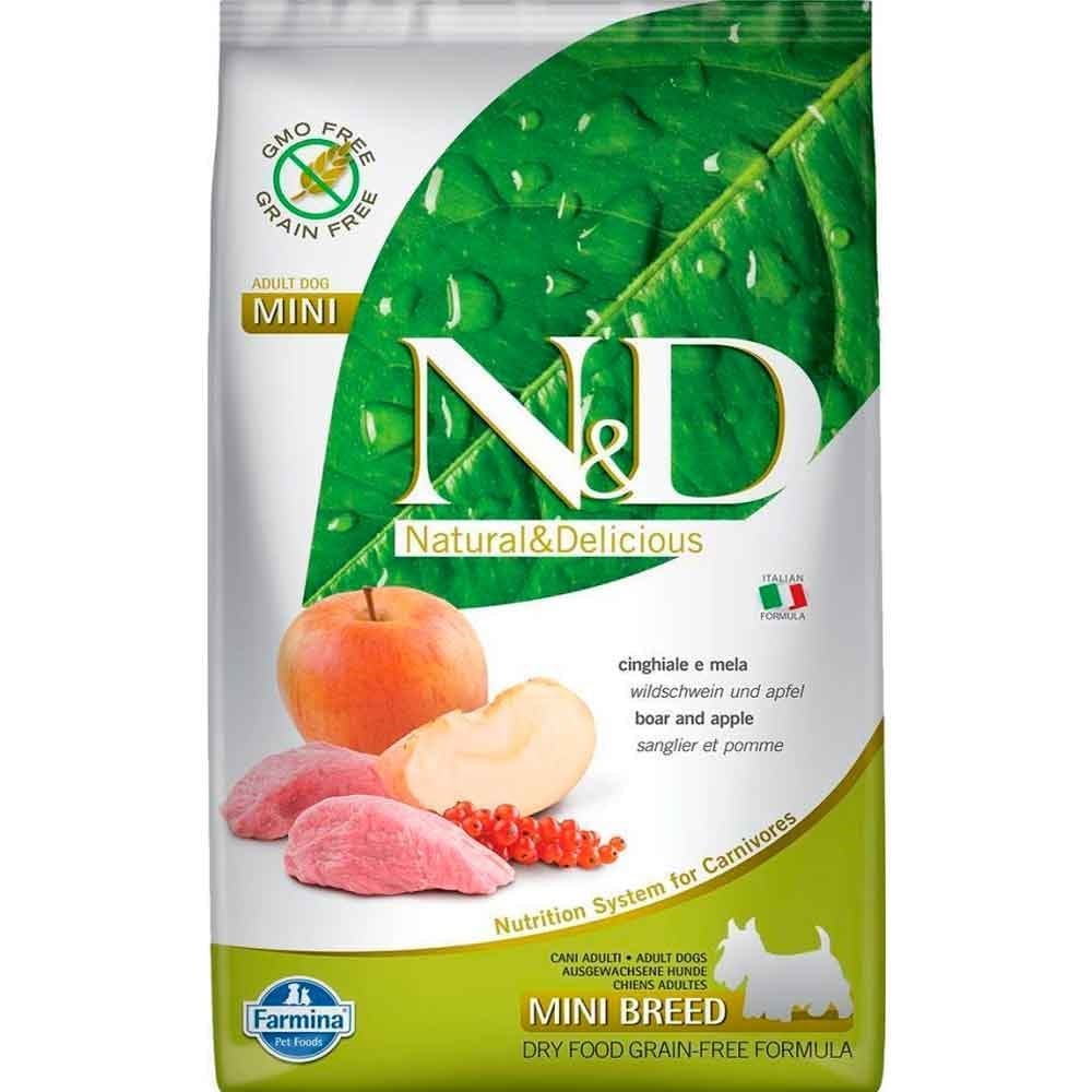 N&D Yaban Domuzu Elmalı Tahılsız Küçük Irk Köpek Maması 2,5 kg