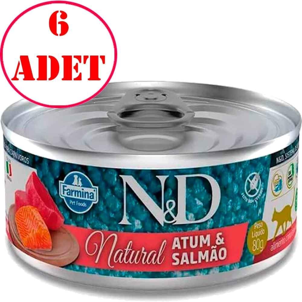 ND Natural Tuna ve Somon Balıklı Kedi Konservesi 70 Gr 6 AD
